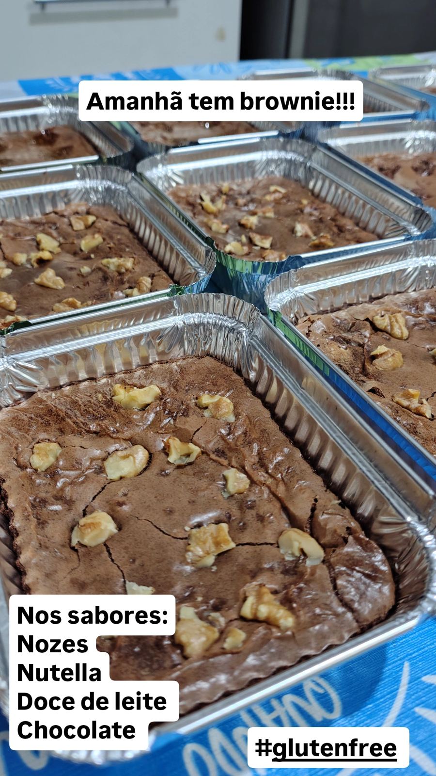 Brownies nos sabores nozes, nutella, doce de leite e chocolate